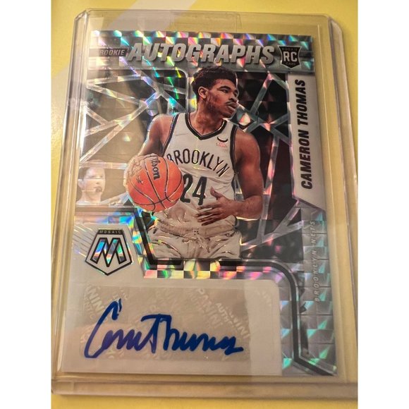 2021-22 Panini Mosaic Cameron Thomas Rookie Autographs Prizm Brooklyn Nets